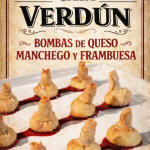 Bombas de queso y frambuesa